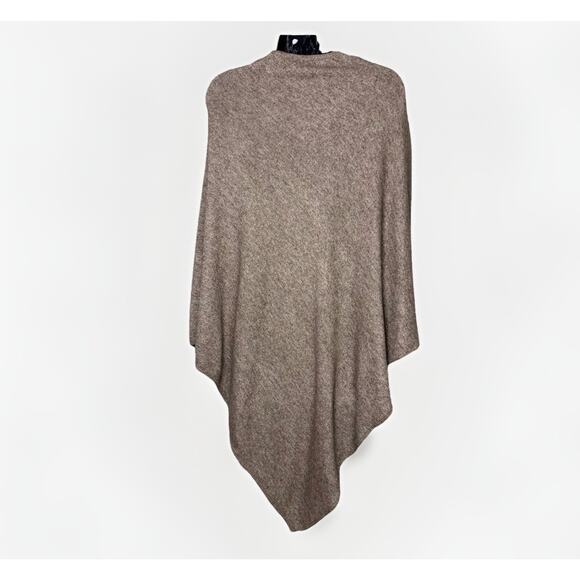Cashmere Pullover Poncho Sweater Shawl Beige Brown One Size Lightweight Nepal - Picture 3 of 5
